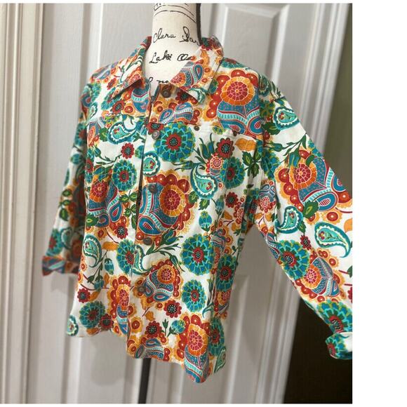 KAKTUS JACKET PSYCHEDELIC PAISLEY 60’STYLE HIPPIE SUMMER OF LOVE VISUAL SZ XL - Picture 2 of 15